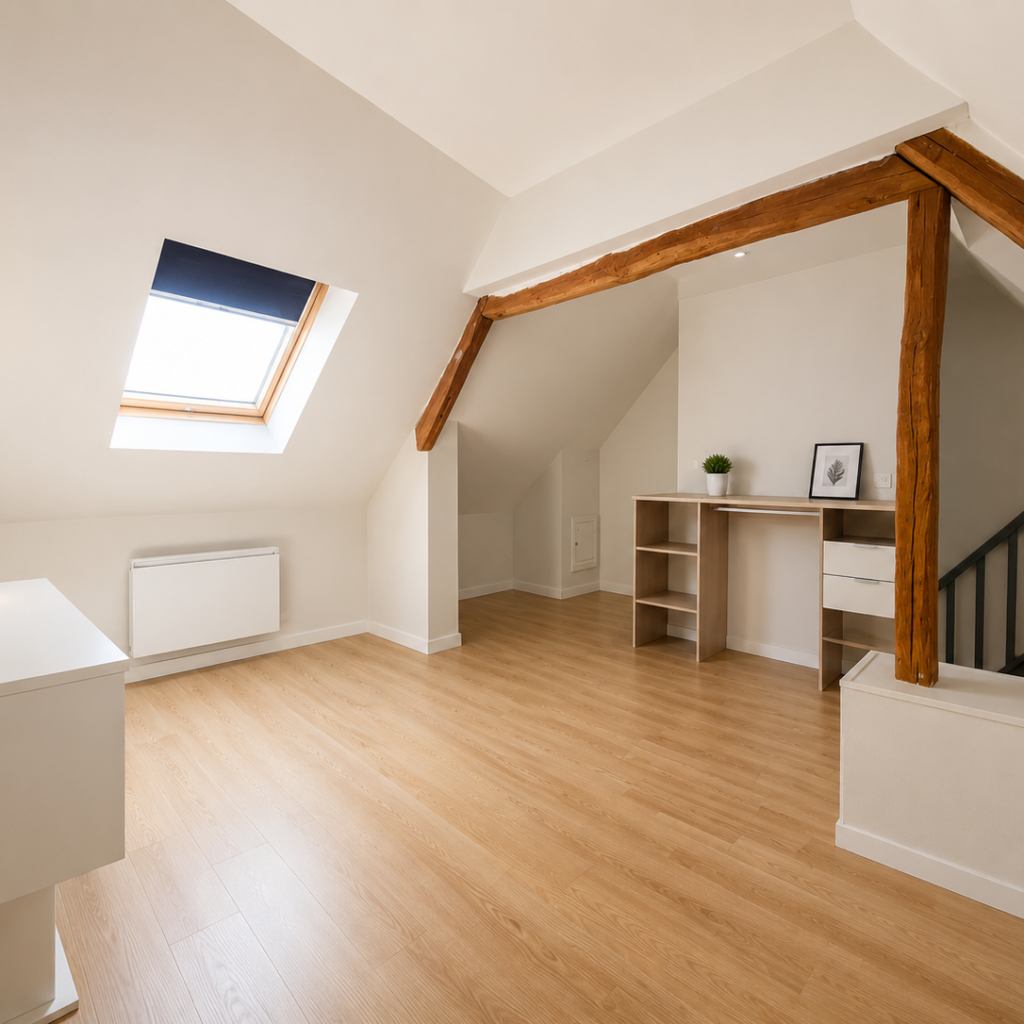 Duplex T3 meublé avec cour et place de parking