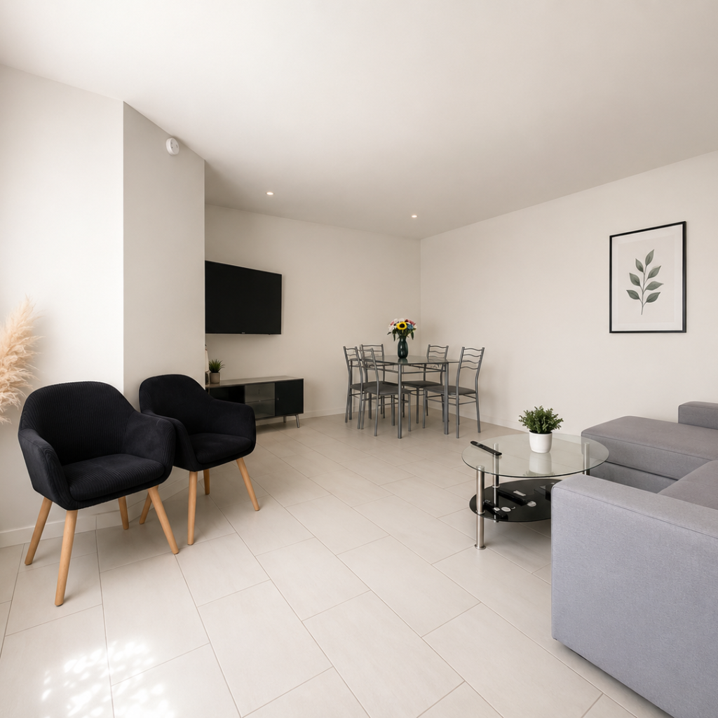 Duplex T3 meublé avec cour et place de parking